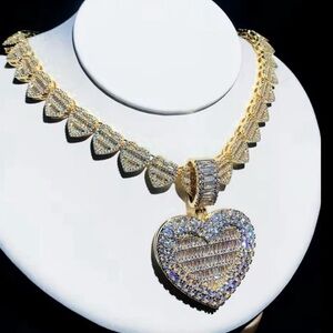 Cuban Heart Necklace Locket 16inch